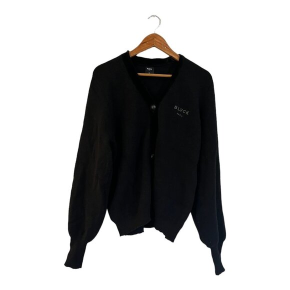Blvck Velvet Detail Cardigan Sweater Size X Small - Picture 2 of 6